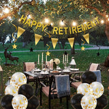 Happy Retirement Party Decorations Banner Triangle Flag Garland Star