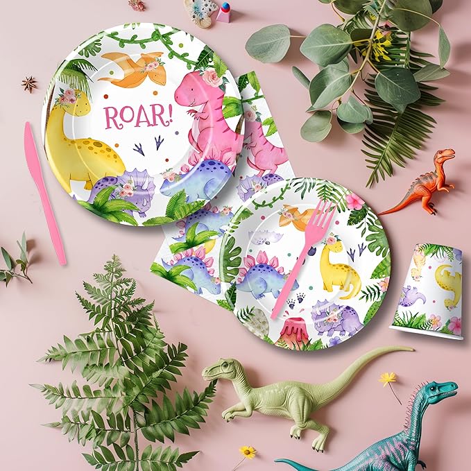 Dinosaur Party Decorations Tableware For Girl Birthday Baby Shower