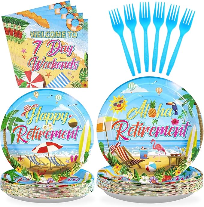 96Pcs Tropical Retirement Party Decorations Hawaiian Aloha