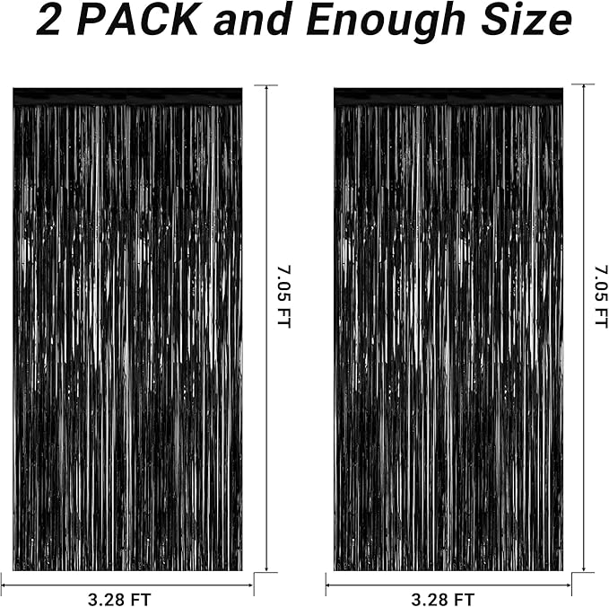 2 Pack 2026 Graduation Party Decorations, 3.28 FT x 7.05 FT Black