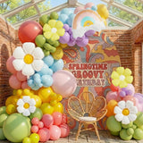 Pastel Daisy balloon arch kit Pastel pink yellow green blue red Purple