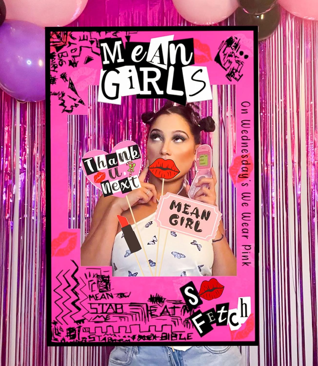 LaVenty Mean Girl Party Photo Booth Props Frame Mean Girl Party