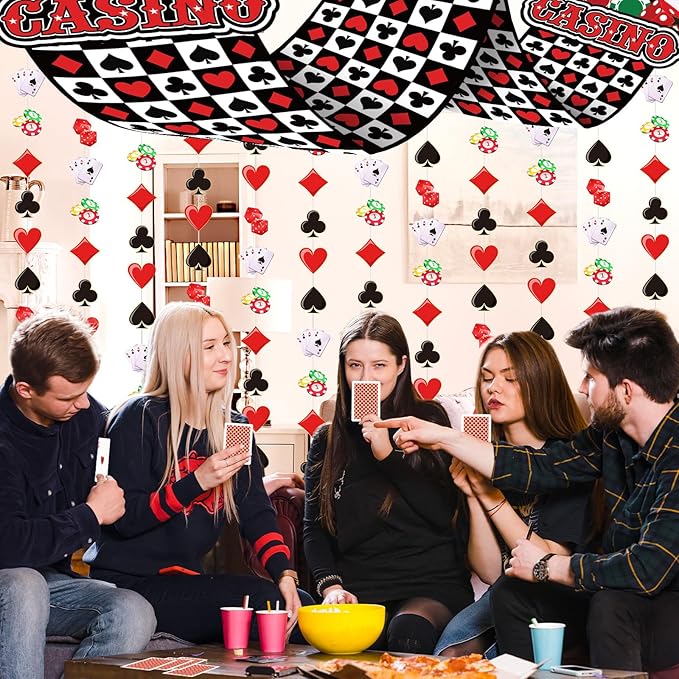 10ft Casino Theme Party Decorations Red Black Casino Party Ceiling