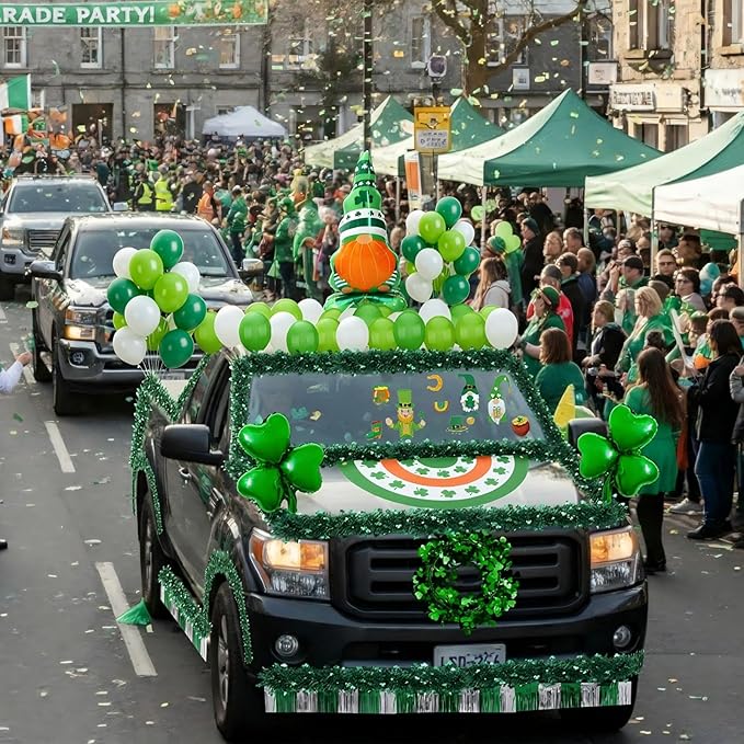 62 Pcs St Patrick's Day Parade Float Decorations Shamrock Leprechaun