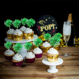 Gyufise 30Pcs Foil Firework Cupcake Toppers Sparkle Tinsel Cake #8