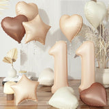 Nude 11 Balloons Set, 40 Inch Retro Apricot Foil Number 11 Balloon