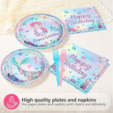 Grencian 96PCS Mermaid Birthday Party Decorations Mermaid 8th