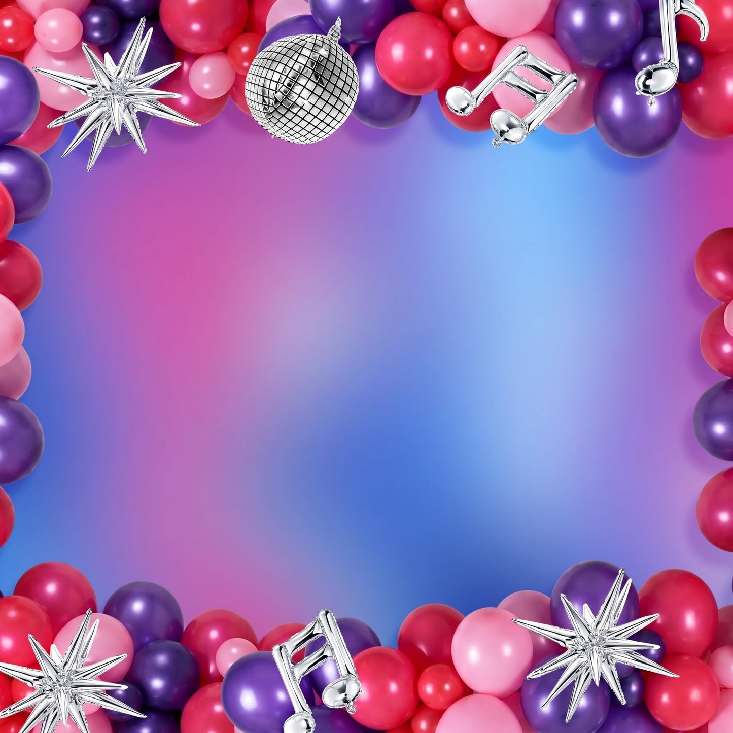 Sumind 144 Pcs K pop Party Decorations with Pink Purple Metallic Music