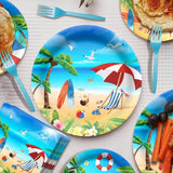 96 Pcs Beach Party Supplies Summer Beach Plates and Napkins Set