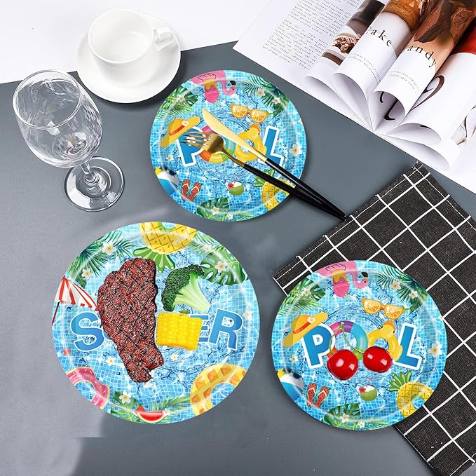 150Pcs Summer Pool Party Supplies Beach Party Supplies Set 9 & 7
