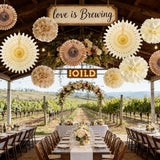 SUNBEAUTY Brown Party Decorations Boho Wedding Party Decor Brown