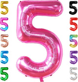 KatchOn, Giant Hot Pink 5 Balloon Number - 40 Inch | 5th Birthday