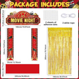 Movie Night Porch Banner Movie Themed Party Decorations Gold Foil