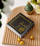 Cheers to Years Cocktail Napkins - 50PK - 3-Ply Birthday Napkins 5x5