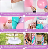 2 Sets Mermaid Party Balloon Column Stand Kit with 102 Balloons
