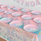 40 Pcs Mermaid Birthday Party Decorations Plates Set for 20 Guests