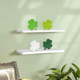 St Patricks Day Decor Wooden Shamrock Decor for Table Tiered Tray