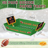 50Pcs Football Party Supplies 5lb Football Food Plates Paper Trays
