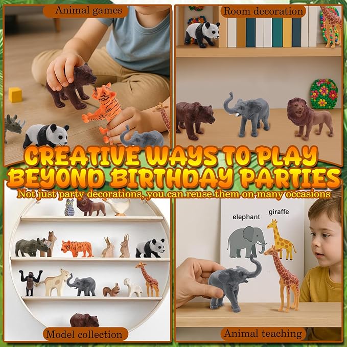 26 PCS Jungle Animal Birthday Party Decorations with Safari Animal