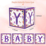 Baby Boxes with Letters and Butterfly Balloons for Gender Reveal