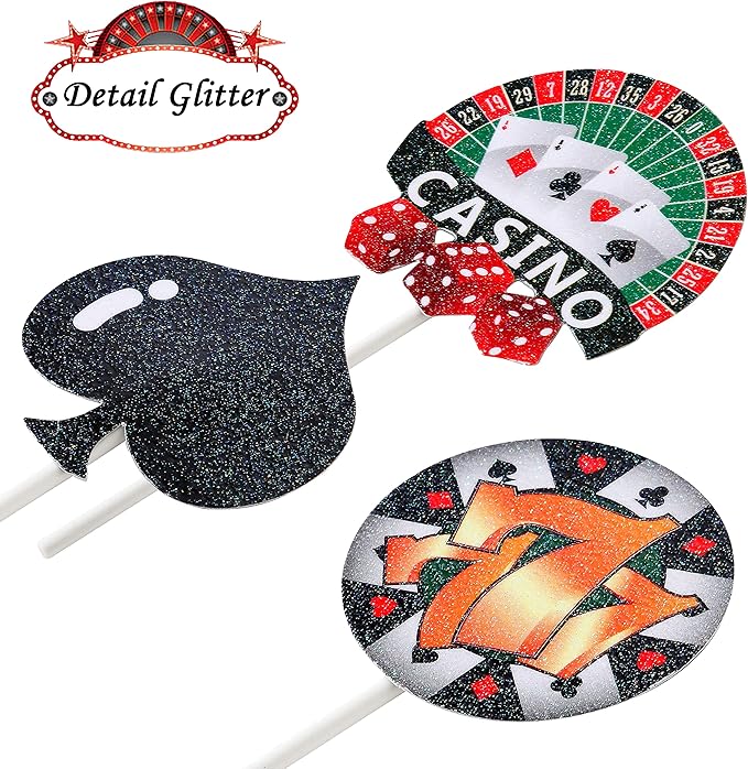 58pcs Casino Poker Party Decorations Poker Theme Birthday Banner