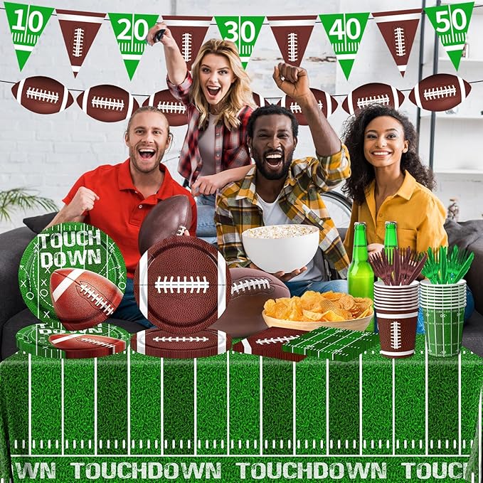 Football Party Supplies Kit Serve 25 178Pcs Football Theme Party