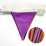 32Ft Orange Black Purple Halloween Pennant Banner Fabric Triangle