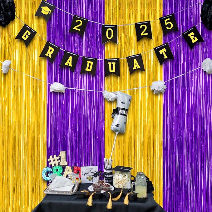 2 Pack Graduation Backdrop, 3.28 FT x 7.05 FT Grad Party Decorations