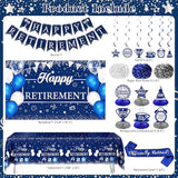 Retirement Party Decorations for Men Women 109Pcs Blue Silver Happy