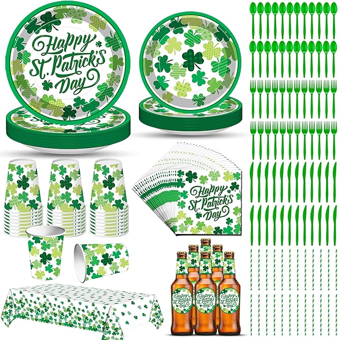 St Patricks Day Plates and Napkins St Patricks Day Decorations Party