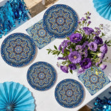 200Pcs Boho Party Decorations Vintage Bohemian Retro Style Paper