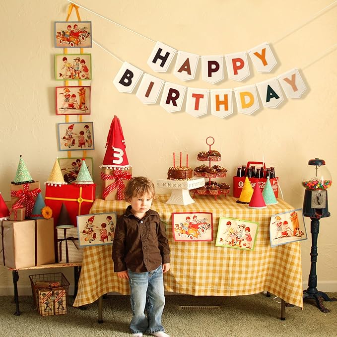 Boho Felt Happy Birthday Banner Bohemian Birthday Party Decorations
