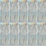 Tinsel Foil Fringe Curtains Wavy Backdrop for Parties Sparkle #7
