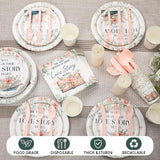 252 Pcs Next Chapter Love Bridal Shower Party Tableware Set Included