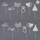 Gexolenu 24 Pcs Bride To Be Cupcake Toppers Silver Glitter