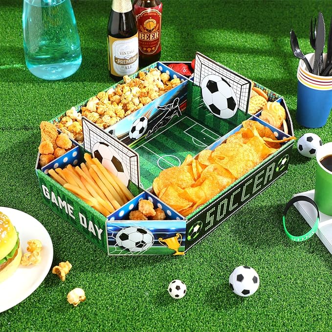 1 Pack Soccer Food Serving Tray Soccer Party Supplies Kits Large
