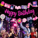3pcs Y2K Birthday Party Banners 2000s Pink Birthday Party Decorations