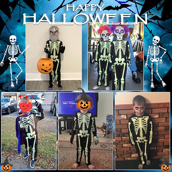 Kids Skeleton Costumes Halloween Costume Glow in The Dark Child