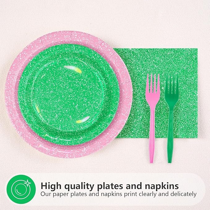 96 PCS Pink and Green Witch Party Supplies Witch Birthday Party