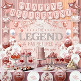 Retirement Party Decorations Women Rose Gold Happy Retirement Banner