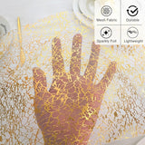 Snowkingdom 20Ft Gold Table Runner, Golden Glitter Foil Metallic Thin