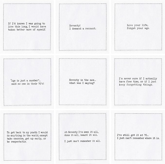Five Star Funny 70th Birthday Quotes | White Cotton Cocktail Napkins