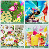 Luau Birthday Party Decorations 321Pcs Hawaiian Tropical Aloha Party