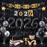 Graduation Decorations 2026 Foil Fringe Curtains- Melsan 3 Pack 3.2 x