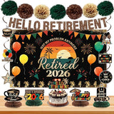 Retirement Party Decoration Vintage 2026 Retired Banner Background