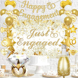 Gold Engagement Party Decorations for Couple Just Engaged Backdrop