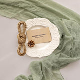 Keketoarrange 10pcs Sage Green Spring Easter Cheesecloth Table Runner
