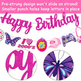 3pcs Y2K Birthday Party Banners 2000s Pink Birthday Party Decorations