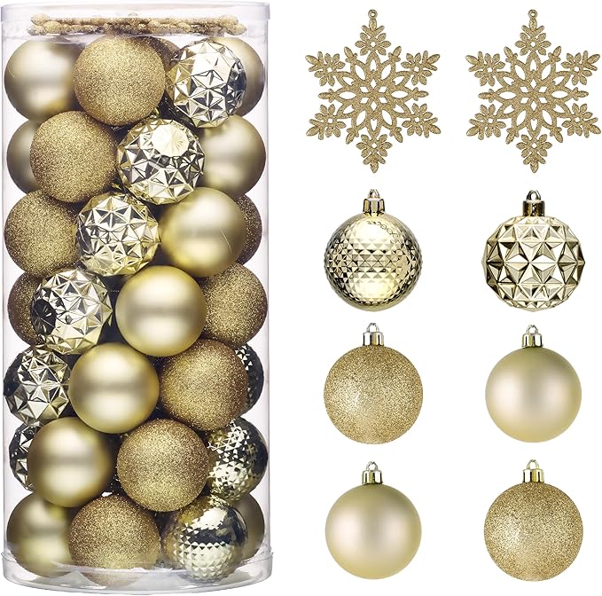 Valery Madelyn Christmas Tree Decorations Ornament Set, 50ct 2 Inches