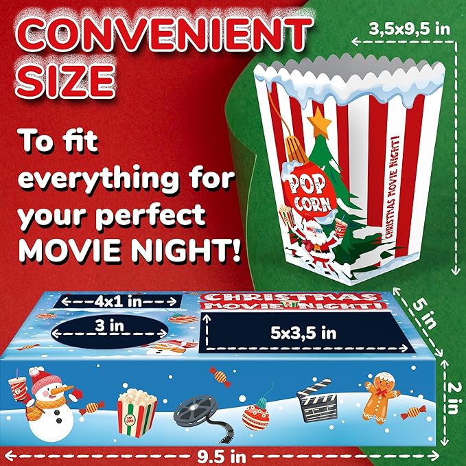 Movie Night Christmas Party Supplies 36ps Christmas Movie Night